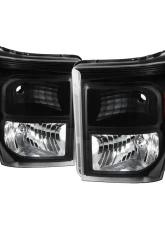 Spec-D Factory Style Headlights w/ Amber Reflectors (Matte Black Housing/Clear Lens) Ford F-Series 2011-2016                                     - 2LH-F25011JM-ABM - Image 10