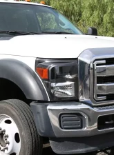 Spec-D Factory Style Headlights w/ Amber Reflectors (Matte Black Housing/Clear Lens) Ford F-Series 2011-2016                                     - 2LH-F25011JM-ABM - Image 3