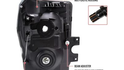 Spec-D LED C-Bar Factory Style Headlights (Black Housing/Smoked Lens) Ford F-Series 2011-2016                                     - 2LH-F25011SM-G3-RS - Image 9