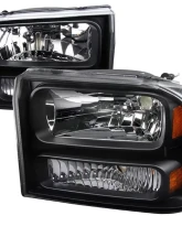 Spec-D Crystal Headlights (Matte Black Housing/Clear Lens) Ford F-Series | Excursion 1999-2004                                     - 2LH-F250991PCJM-ABM - Image 9