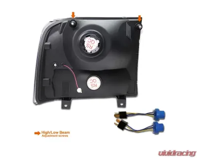 Spec-D Crystal Headlights (Matte Black Housing/Clear Lens) Ford F-Series | Excursion 1999-2004 - 2LH-F250991PCJM-ABM