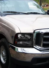 Spec-D Crystal Headlights (Matte Black Housing/Clear Lens) Ford F-Series | Excursion 1999-2004                                     - 2LH-F250991PCJM-ABM - Image 8