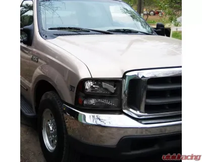 Spec-D Crystal Headlights (Matte Black Housing/Clear Lens) Ford F-Series | Excursion 1999-2004 - 2LH-F250991PCJM-ABM