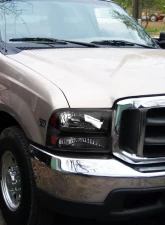 Spec-D Crystal Headlights (Matte Black Housing/Clear Lens) Ford F-Series | Excursion 1999-2004                                     - 2LH-F250991PCJM-ABM - Image 9