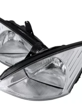 Spec-D Factory Style Crystal Headlights (Chrome Housing/Clear Lens) Ford Focus 2000-2004                                     - 2LH-FOC00-RS - Image 10