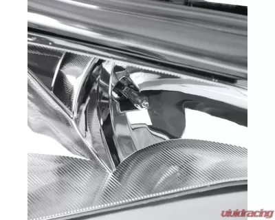 Spec-D Factory Style Headlights w/ Amber Reflectors (Chrome Housing/Clear Lens) Ford Focus 2012-2014 - 2LH-FOC12-RS