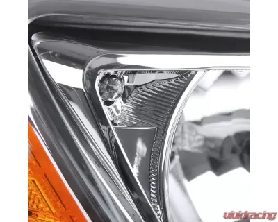 Spec-D Factory Style Headlights w/ Amber Reflectors (Chrome Housing/Clear Lens) Ford Focus 2012-2014 - 2LH-FOC12-RS