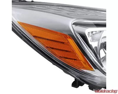 Spec-D Factory Style Headlights w/ Amber Reflectors (Chrome Housing/Clear Lens) Ford Focus 2012-2014 - 2LH-FOC12-RS