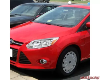 Spec-D Factory Style Headlights w/ Amber Reflectors (Chrome Housing/Clear Lens) Ford Focus 2012-2014 - 2LH-FOC12-RS