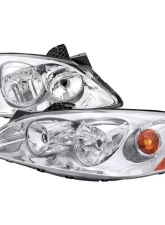 Spec-D Factory Style Headlights w/ Amber Reflectors (Chrome Housing/Clear Lens) Pontiac G6 2005-2010                                     - 2LH-G605-ABM - Image 10