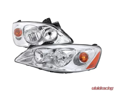 Spec-D Factory Style Headlights w/ Amber Reflectors (Chrome Housing/Clear Lens) Pontiac G6 2005-2010 - 2LH-G605-ABM
