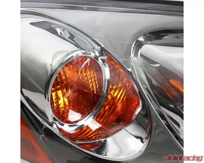 Spec-D Factory Style Headlights w/ Amber Reflectors (Chrome Housing/Clear Lens) Pontiac G6 2005-2010 - 2LH-G605-ABM