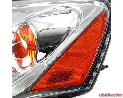 Spec-D Factory Style Headlights w/ Amber Reflectors (Chrome Housing/Clear Lens) Pontiac G6 2005-2010 - 2LH-G605-ABM