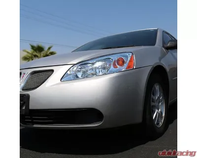 Spec-D Factory Style Headlights w/ Amber Reflectors (Chrome Housing/Clear Lens) Pontiac G6 2005-2010 - 2LH-G605-ABM