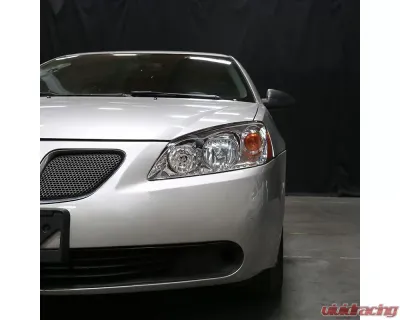 Spec-D Factory Style Headlights w/ Amber Reflectors (Chrome Housing/Clear Lens) Pontiac G6 2005-2010 - 2LH-G605-ABM