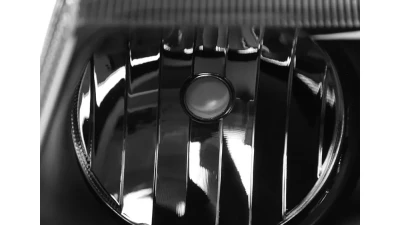 Spec-D Factory Style Crystal Headlights w/ Amber Reflectors (Matte Black Housing/Clear Lens) Jeep Grand Cherokee 1999-2004                                     - 2LH-GKEE99JM-ABM - Image 3