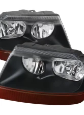Spec-D Factory Style Crystal Headlights (Matte Black Housing/Clear Lens) Jeep Grand Cherokee 1999-2004                                     - 2LH-GKEE99JM-V2-ABM - Image 8