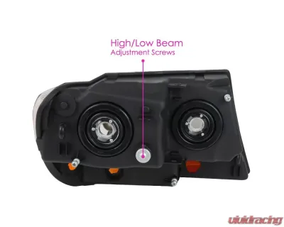 Spec-D Factory Style Crystal Headlights (Matte Black Housing/Clear Lens) Jeep Grand Cherokee 1999-2004 - 2LH-GKEE99JM-V2-ABM