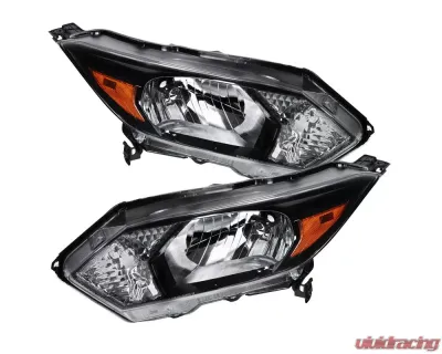 Spec-D Crystal Headlights w/ Amber Reflectors (Glossy Black Housing/Clear Lens) Honda HR-V 2016-2018 - 2LH-HRV15GB-RS