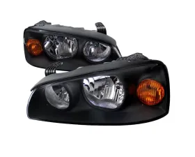 Spec-D Crystal Headlights w/ Amber Reflectors (Black Housing/Clear Lens) Hyundai Elantra 2004-2006