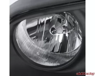 Spec-D Crystal Headlights w/ Amber Reflectors (Black Housing/Clear Lens) Hyundai Elantra 2004-2006 - 2LH-HTRA04JM-RS