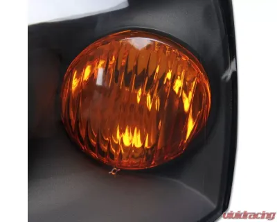 Spec-D Crystal Headlights w/ Amber Reflectors (Black Housing/Clear Lens) Hyundai Elantra 2004-2006 - 2LH-HTRA04JM-RS