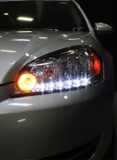 Spec-D Factory Style Crystal Headlights w/ SMD LED Light Strip (Chrome Housing/Clear Lens) Chevrolet Impala | Monte Carlo 2006-2015                                     - 2LH-IPA06-V2-RS - Image 4