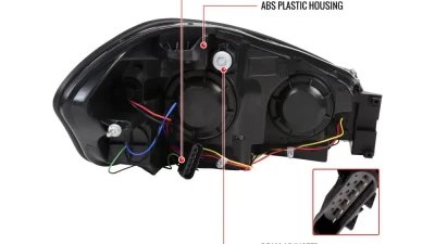 Spec-D Factory Style Crystal Headlights w/ Amber Reflectors (Matte Black Housing/Clear Lens) Chevrolet Impala | Monte Carlo 2006-2015                                     - 2LH-IPA06JM-RS - Image 6