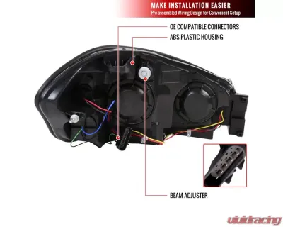 Spec-D Factory Style Crystal Headlights w/ Amber Reflectors (Matte Black Housing/Clear Lens) Chevrolet Impala | Monte Carlo 2006-2015 - 2LH-IPA06JM-RS