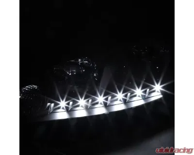 Spec-D Factory Style Crystal Headlights w/ SMD LED Light Strip (Matte Black Housing/Clear Lens) Chevrolet Impala | Monte Carlo 2006-2015 - 2LH-IPA06JM-V2-RS