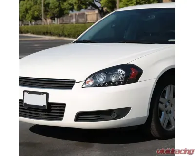 Spec-D Factory Style Crystal Headlights w/ SMD LED Light Strip (Matte Black Housing/Clear Lens) Chevrolet Impala | Monte Carlo 2006-2015 - 2LH-IPA06JM-V2-RS