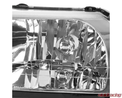 Spec-D Factory Style Crystal Headlights w/ Amber Reflectors (Chrome Housing/Clear Lens) Ford Mustang 1999-2004 - 2LH-MST99-RS