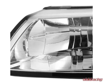 Spec-D Factory Style Crystal Headlights w/ Amber Reflectors (Chrome Housing/Clear Lens) Ford Mustang 1999-2004 - 2LH-MST99-RS