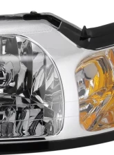 Spec-D Factory Style Crystal Headlights w/ Amber Reflectors (Chrome Housing/Clear Lens) Ford Mustang 1999-2004                                     - 2LH-MST99-RS - Image 4