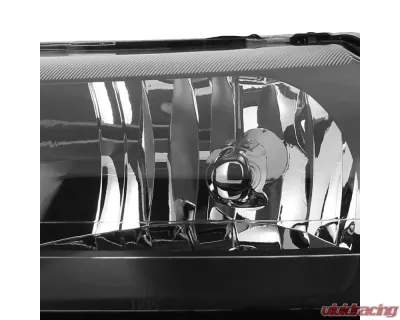 Spec-D Factory Style Crystal Headlights w/ Amber Reflectors (Matte Black Housing/Clear Lens) Ford Mustang 1999-2004 - 2LH-MST99JM-RS