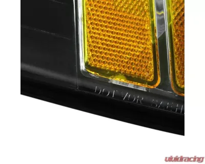 Spec-D Factory Style Crystal Headlights w/ Amber Reflectors (Matte Black Housing/Clear Lens) Ford Mustang 1999-2004 - 2LH-MST99JM-RS