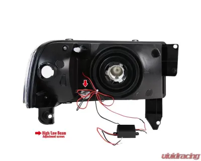 Spec-D Crystal Headlights (Chrome Housing/Smoked Lens) Dodge Ram 1994-2002 - 2LH-RAM94G-RS