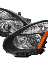 Spec-D Factory Style Headlights w/ Amber Reflectors (Matte Black Housing/Clear Lens) Nissan Rogue 2008-2015                                     - 2LH-RGE08JM-RS - Image 9
