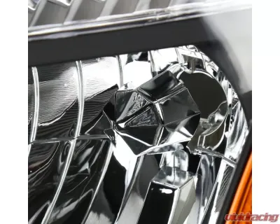 Spec-D Factory Style Headlights w/ Amber Reflectors (Matte Black Housing/Clear Lens) Nissan Rogue 2008-2015 - 2LH-RGE08JM-RS