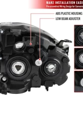 Spec-D Factory Style Headlights w/ Amber Reflectors (Matte Black Housing/Clear Lens) Nissan Rogue 2008-2015                                     - 2LH-RGE08JM-RS - Image 7