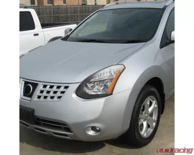 Spec-D Factory Style Headlights w/ Amber Reflectors (Matte Black Housing/Clear Lens) Nissan Rogue 2008-2015 - 2LH-RGE08JM-RS