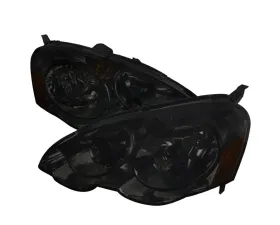 Spec-D Factory Style Headlights w/ Amber Reflectors (Chrome Housing/Smoke Lens) Acura RSX 2002-2004