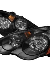 Spec-D Factory Style Headlights w/ Amber Reflectors (Matte Black Housing/Clear Lens) Acura RSX 2002-2004                                     - 2LH-RSX02JM-RS - Image 10