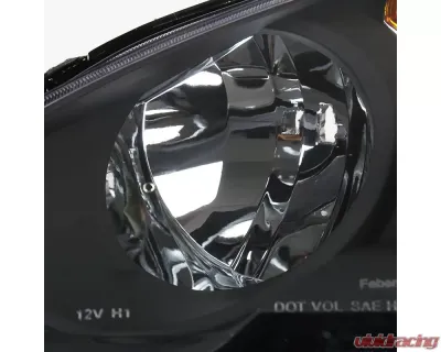 Spec-D Factory Style Headlights w/ Amber Reflectors (Matte Black Housing/Clear Lens) Acura RSX 2002-2004 - 2LH-RSX02JM-RS