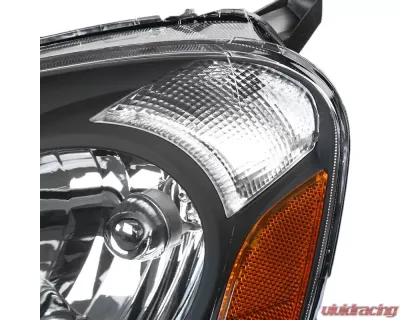 Spec-D Factory Style Headlights w/ Amber Reflectors (Matte Black Housing/Clear Lens) Acura RSX 2002-2004 - 2LH-RSX02JM-RS