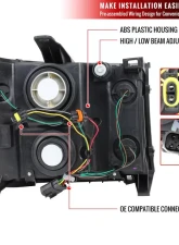 Spec-D Factory Style Headlights (Matte Black Housing/Clear Lens) GMC Sierra 2007-2014                                     - 2LH-SIE07JM-RS - Image 8