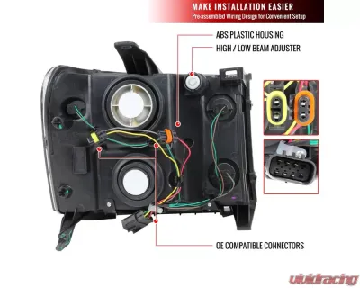 Spec-D Factory Style Headlights (Matte Black Housing/Clear Lens) GMC Sierra 2007-2014 - 2LH-SIE07JM-RS