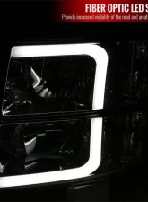 Spec-D LED Bar Factory Style Headlights w/ Amber Reflector (Chrome Housing/Clear Lens) Chevrolet Silverado 2007-2014                                     - 2LH-SIV07-G3-RS - Image 2