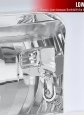 Spec-D LED Bar Factory Style Headlights w/ Amber Reflector (Chrome Housing/Clear Lens) Chevrolet Silverado 2007-2014                                     - 2LH-SIV07-G3-RS - Image 3