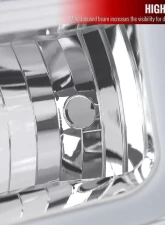 Spec-D LED Bar Factory Style Headlights w/ Amber Reflector (Chrome Housing/Clear Lens) Chevrolet Silverado 2007-2014                                     - 2LH-SIV07-G3-RS - Image 4